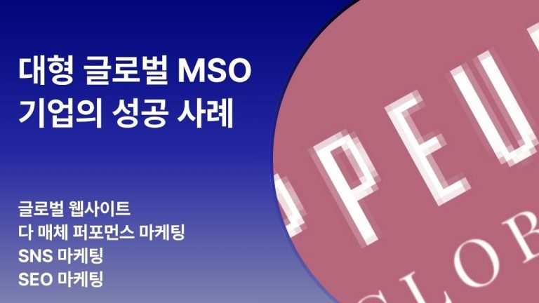 연매출 3천억 글로벌 MSO 병원의 성공 요인 | 광고·SNS·SEO 삼각 전략